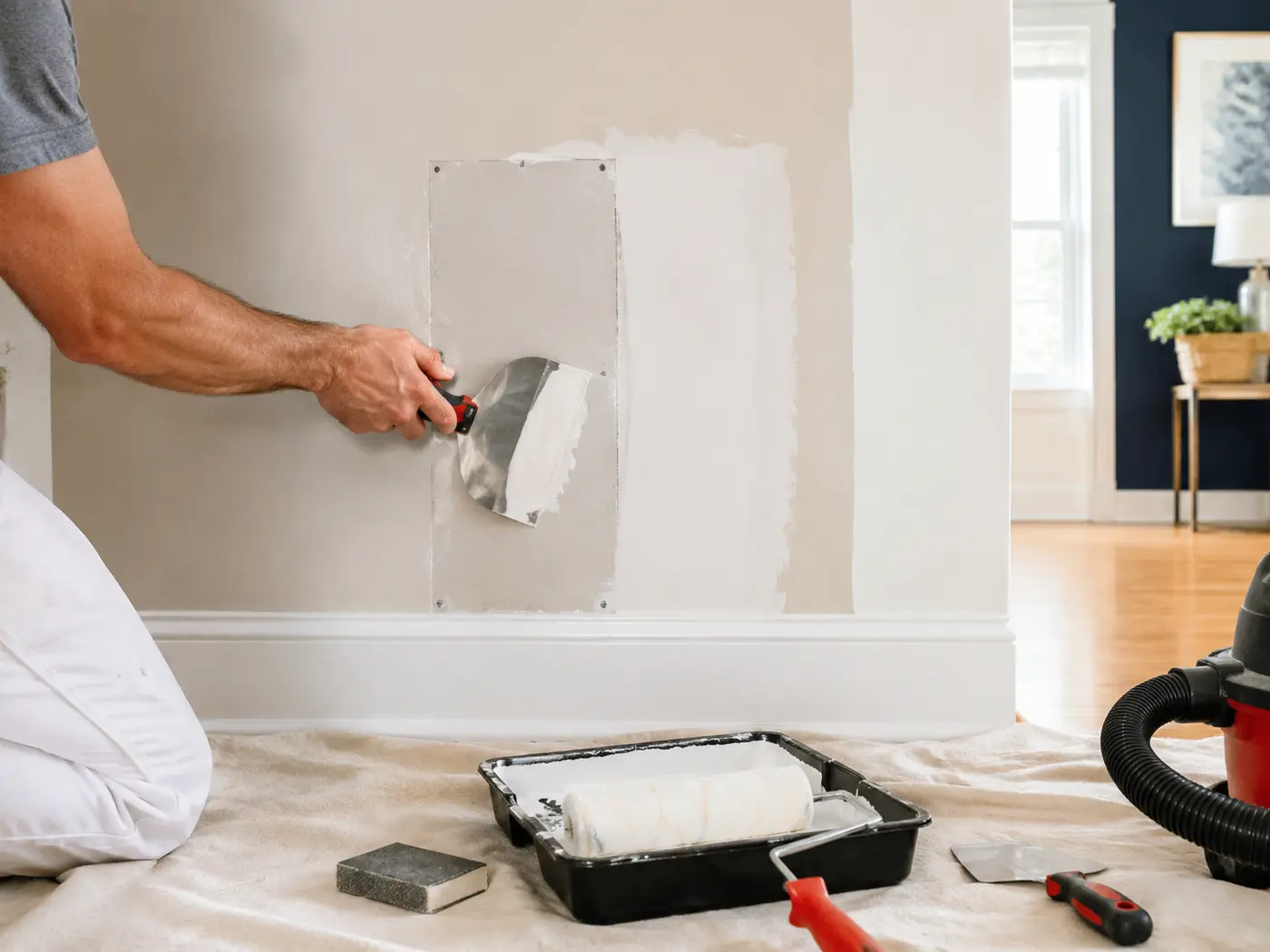 Representative drywall repair and painting work