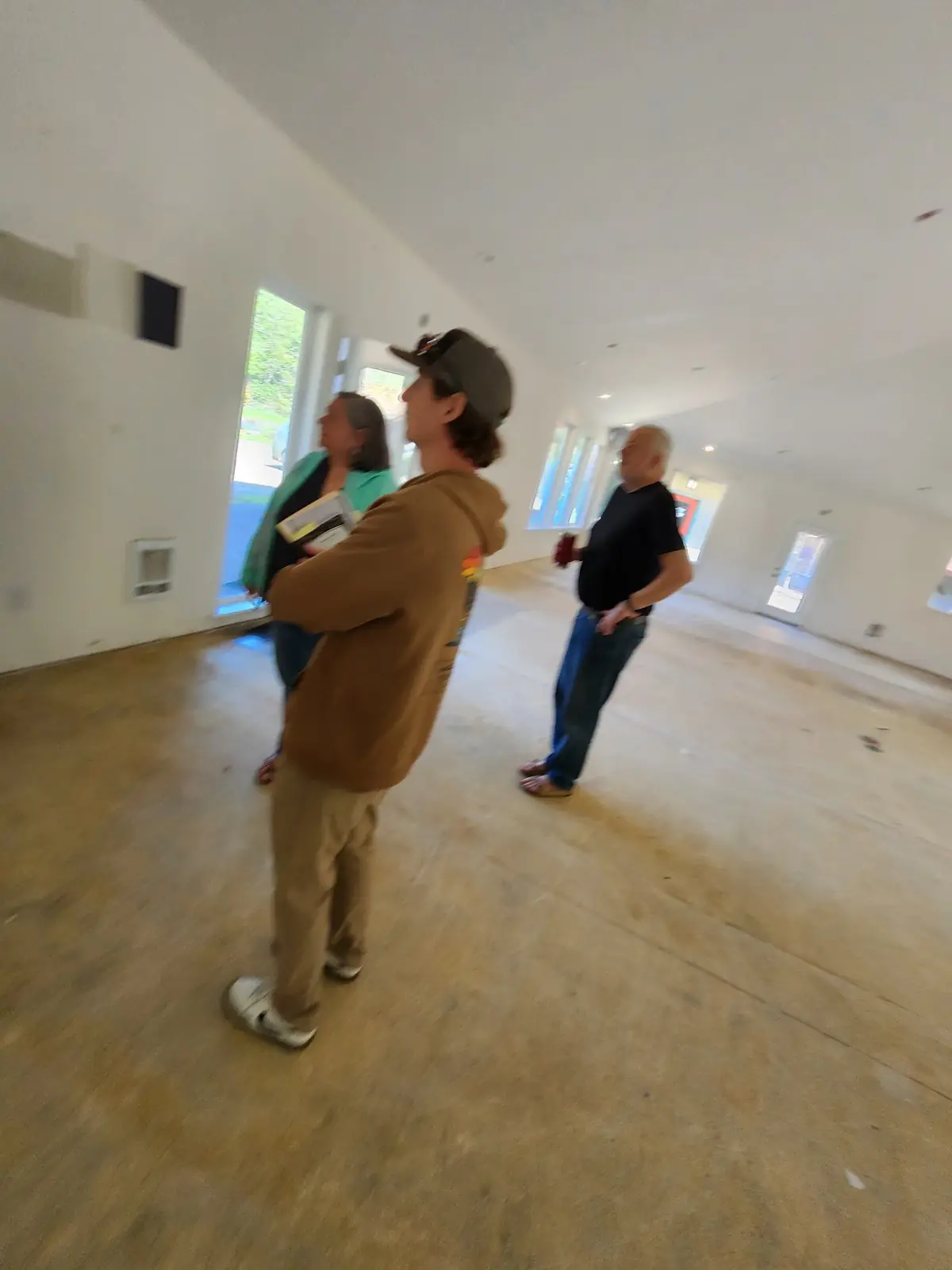 Justin reviewing an interior project during a walkthrough